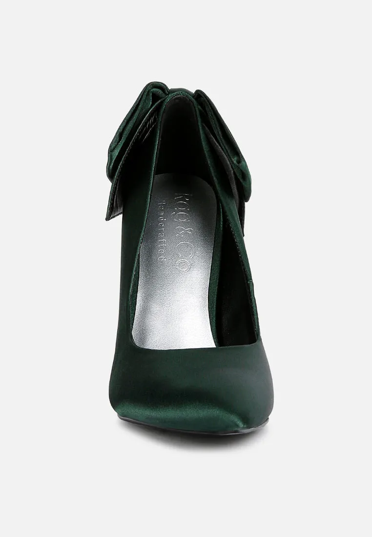 HORNET Green Satin Stiletto Pump Sandals