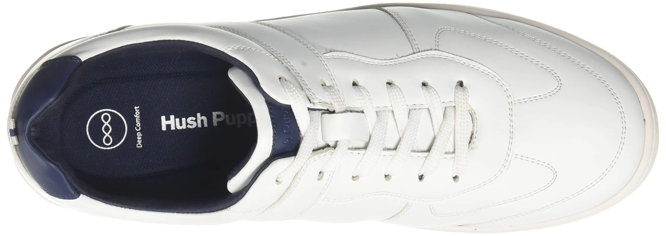 Hush Puppies Mens Smith White E White Sneaker - 10 UK (8511099)