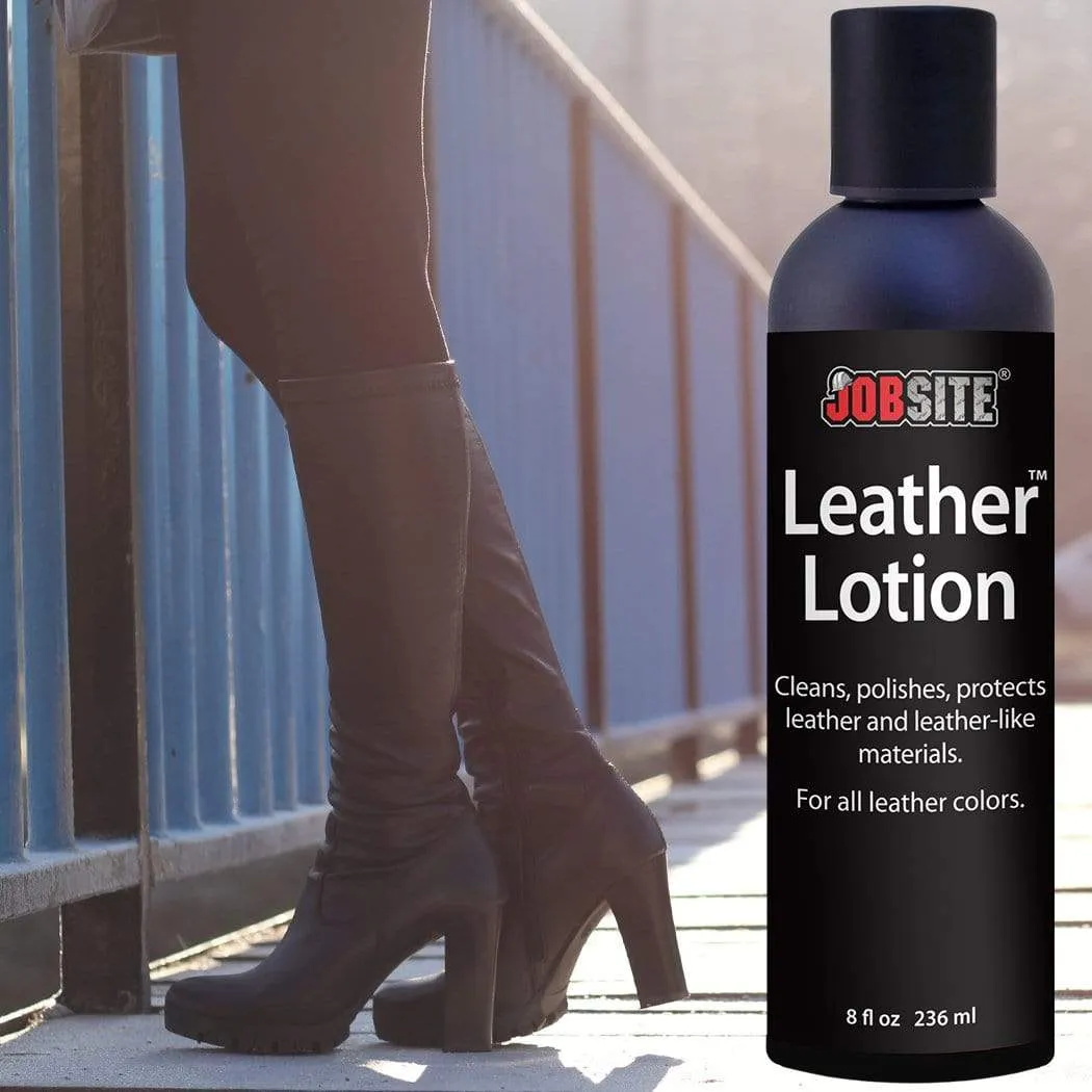 JobSite Premium Leather Lotion Softener & Conditioner- Cleans, Polishes, Protects - 8 oz