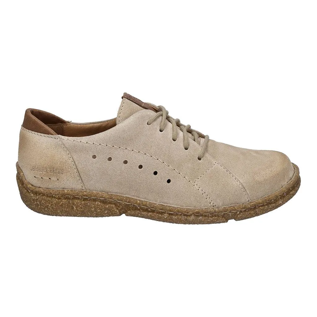 Josef Seibel Neele 67 Ladies Beige Combi Leather Arch Support Lace Up Shoes