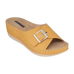 Justina Yellow Wedge Sandals