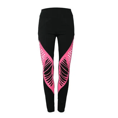 Ladies strappy cutout workout fitness leggings