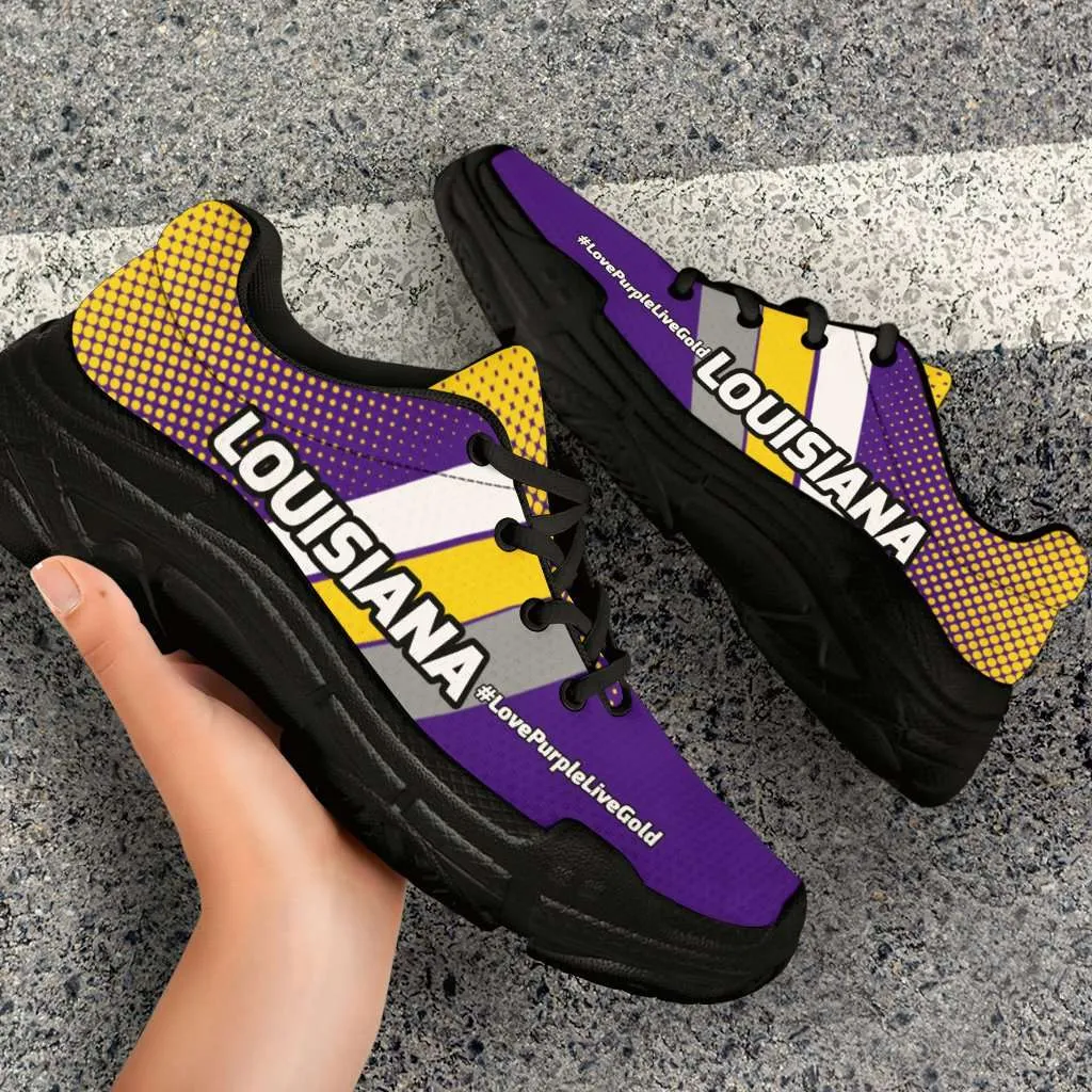 Louisiana #LovePurpleLiveGold Chunky Sneakers