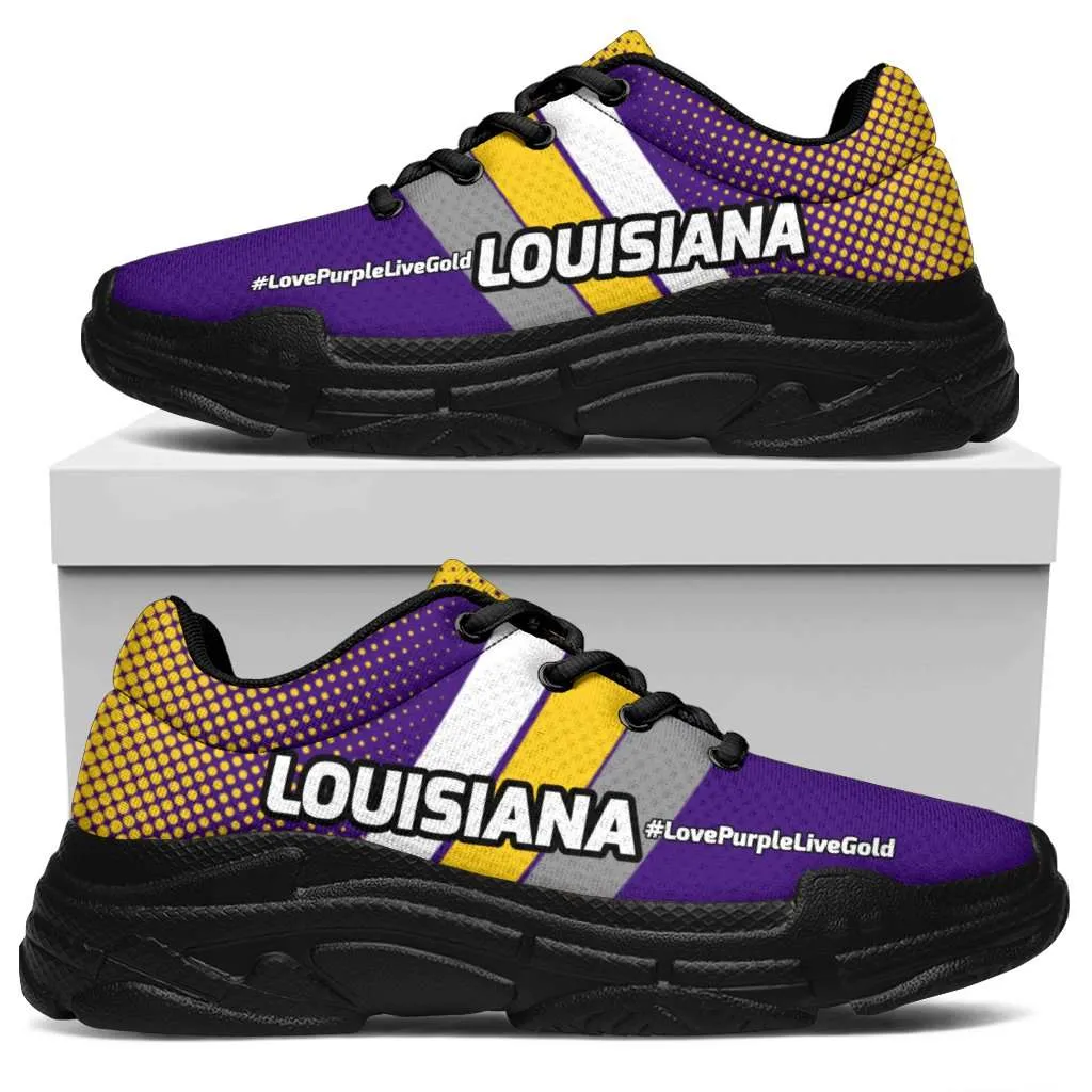 Louisiana #LovePurpleLiveGold Chunky Sneakers