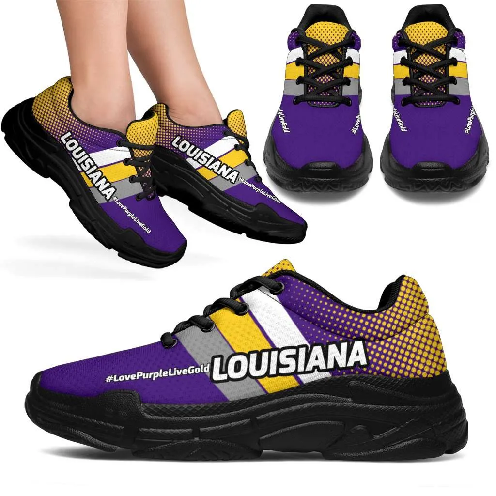 Louisiana #LovePurpleLiveGold Chunky Sneakers