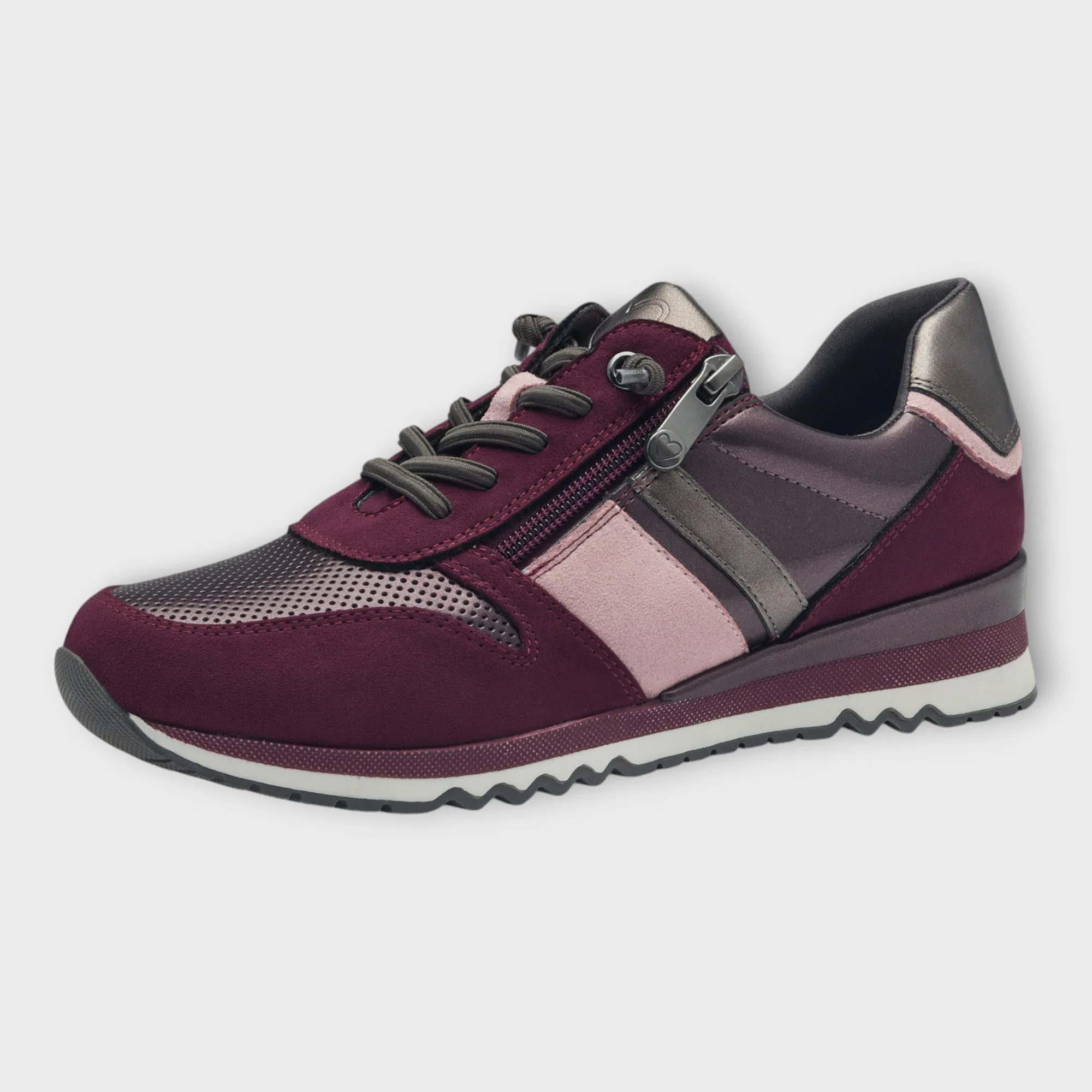 Marco Tozzi Purple Trainer-Style Shoes with Wedge Sole and Side Zip