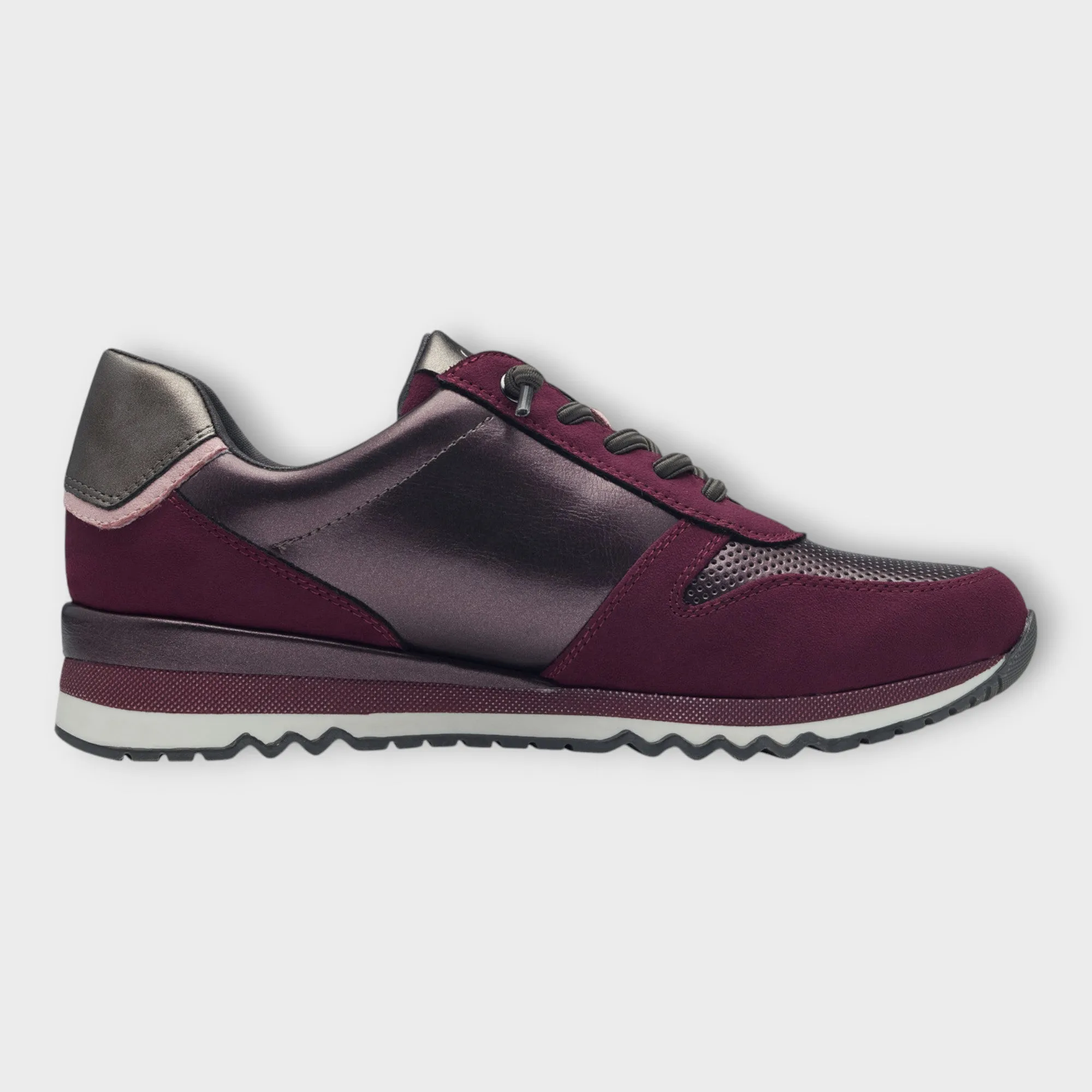 Marco Tozzi Purple Trainer-Style Shoes with Wedge Sole and Side Zip