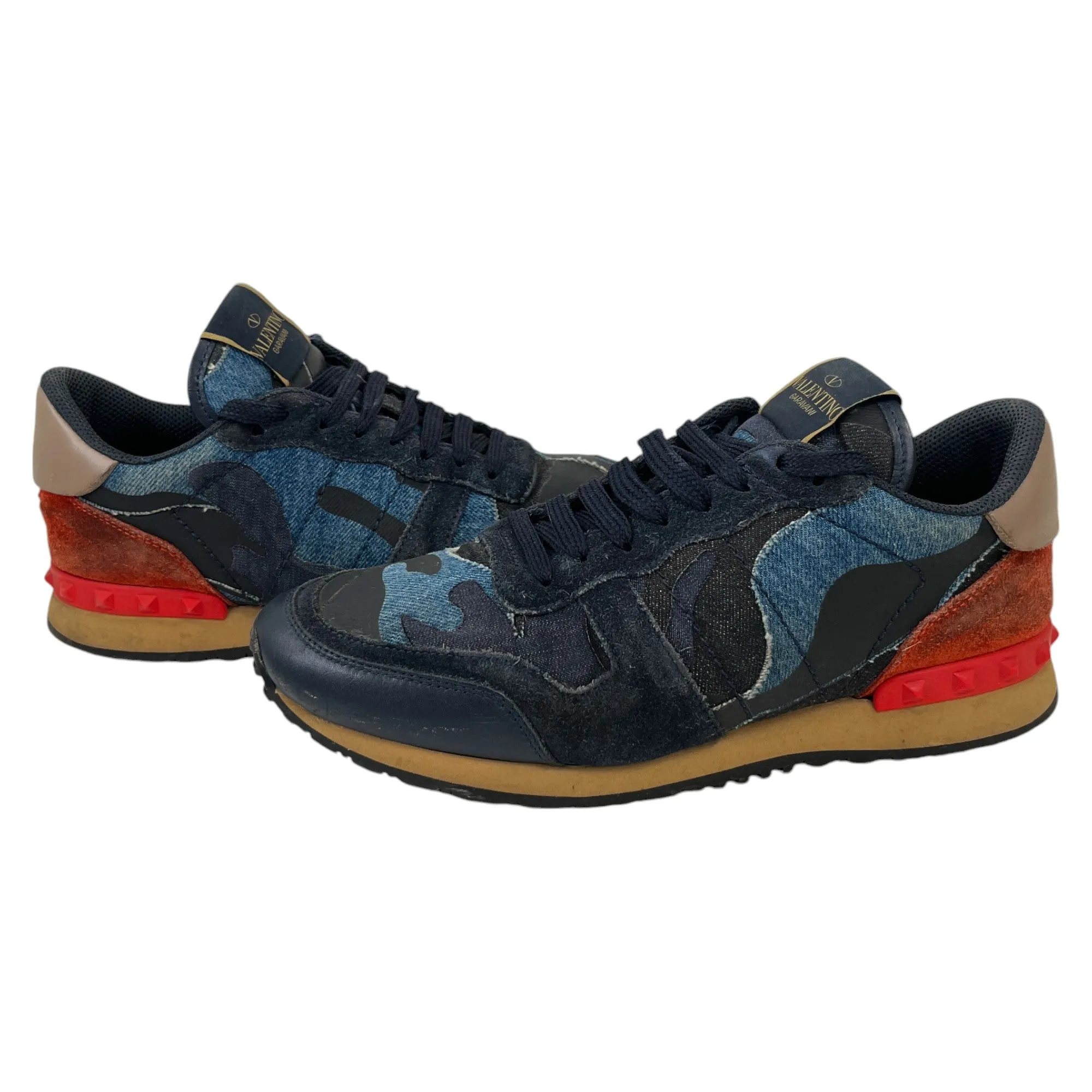 Men's Rockrunner Camouflage Denim Low Trainers Blue Size EU 40 / UK 6