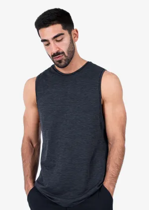 Mens Seamless Tank Black Melange