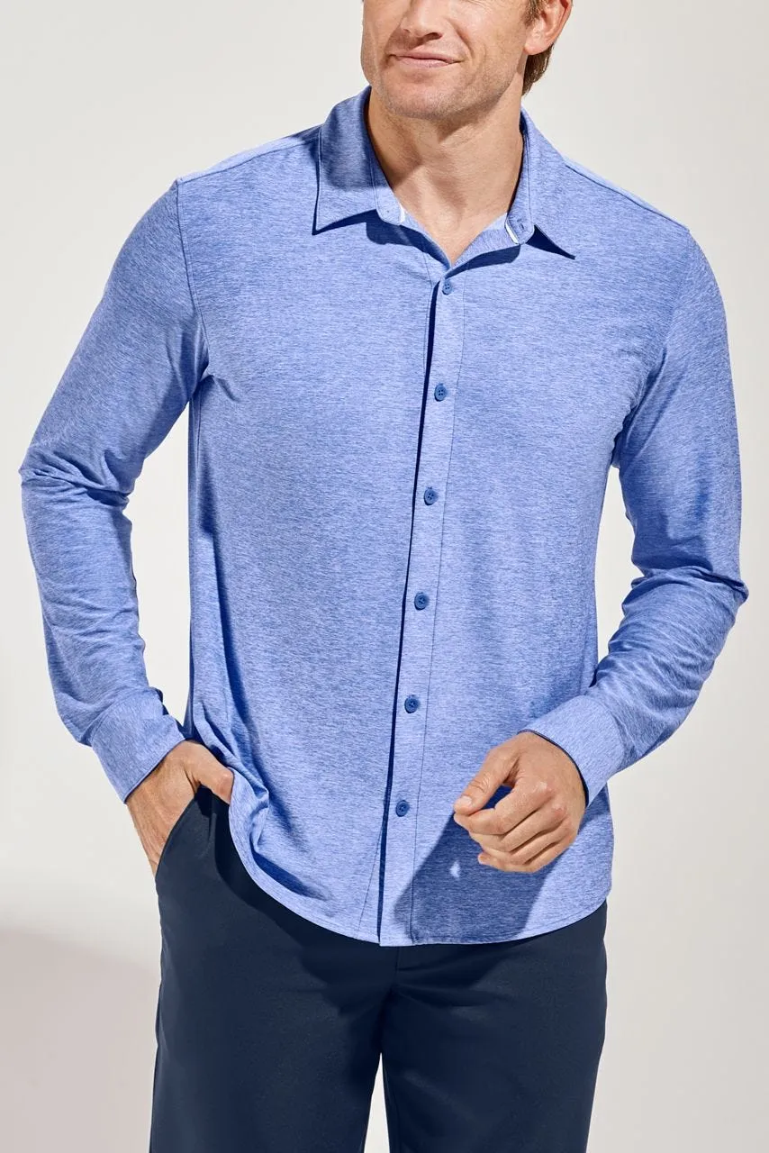 Men's Vita Button Down Shirt  |  Aura Blue Heather