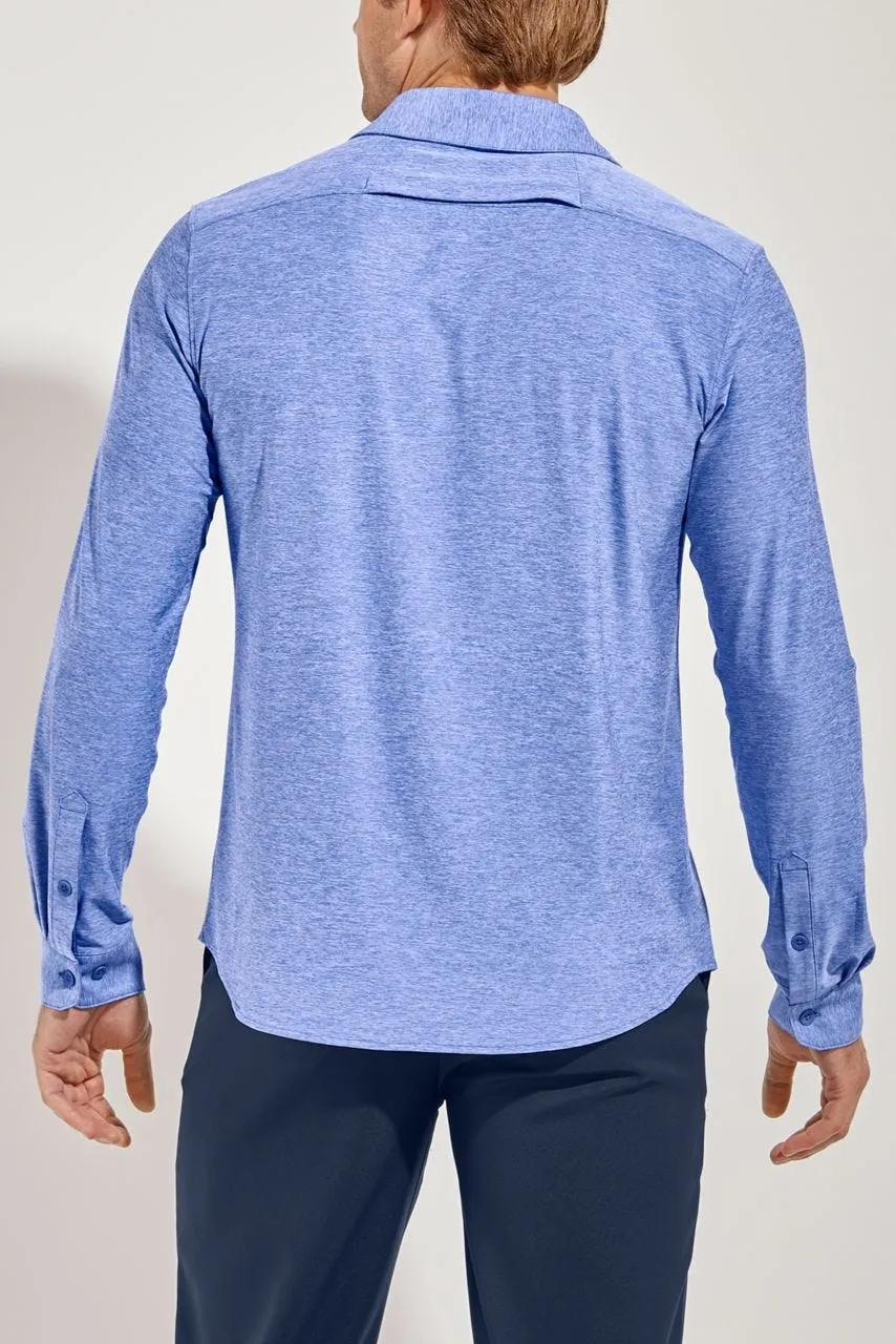 Men's Vita Button Down Shirt  |  Aura Blue Heather