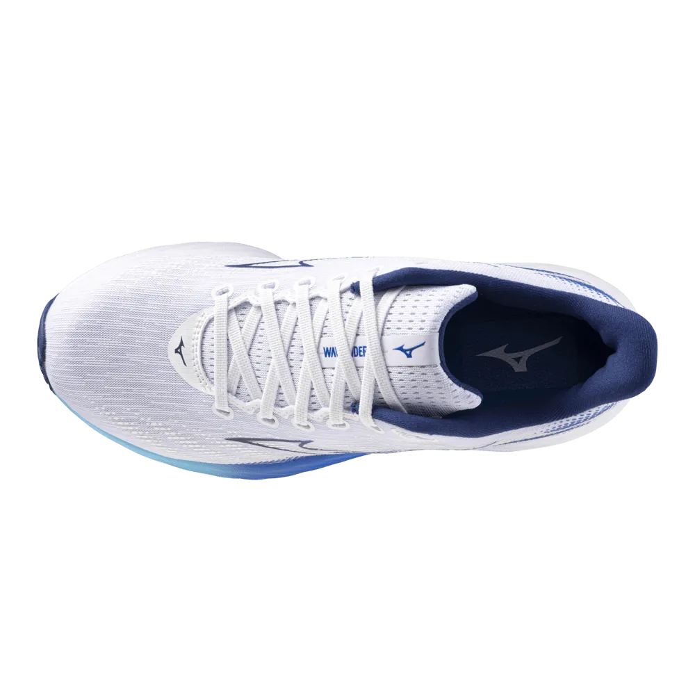 Mizuno Women's Wave Rider 28 Running Shoes in White/Mugen Blue/River Blue AW24