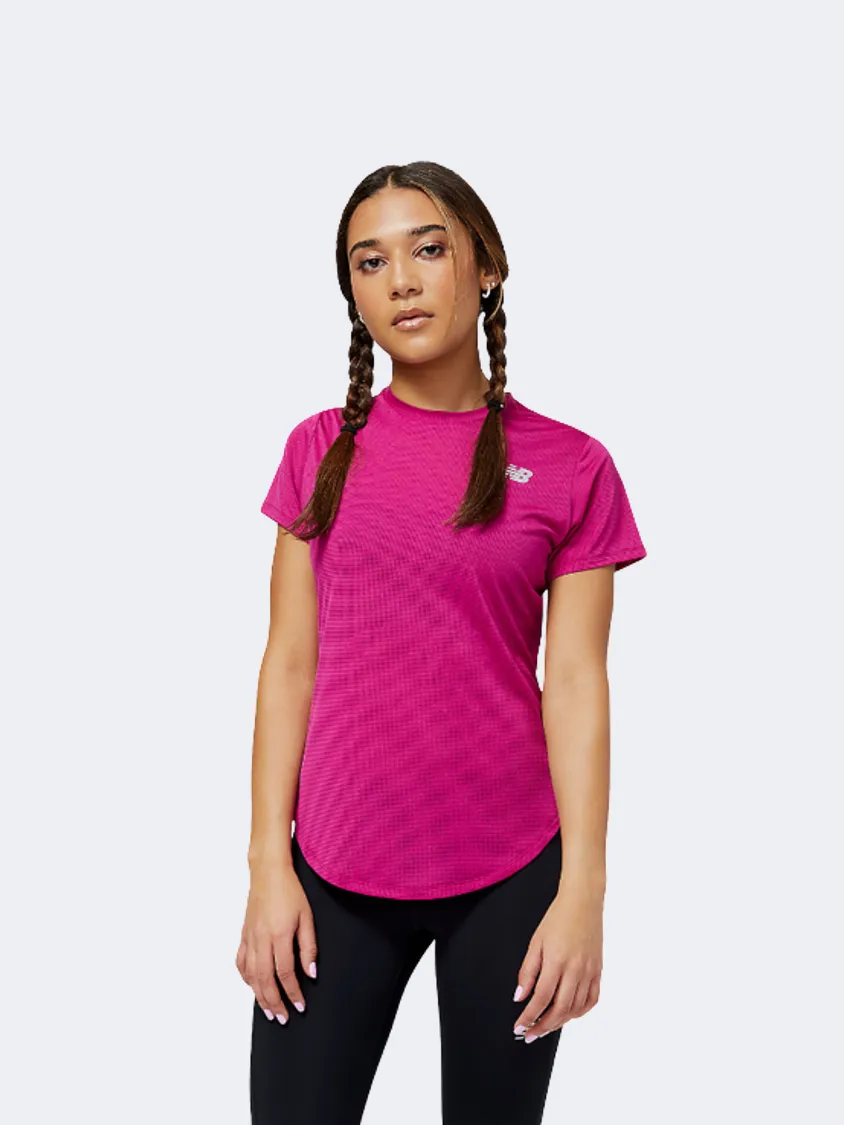 New Balance Accelerate Women Performanc T-Shirt Stone Pink