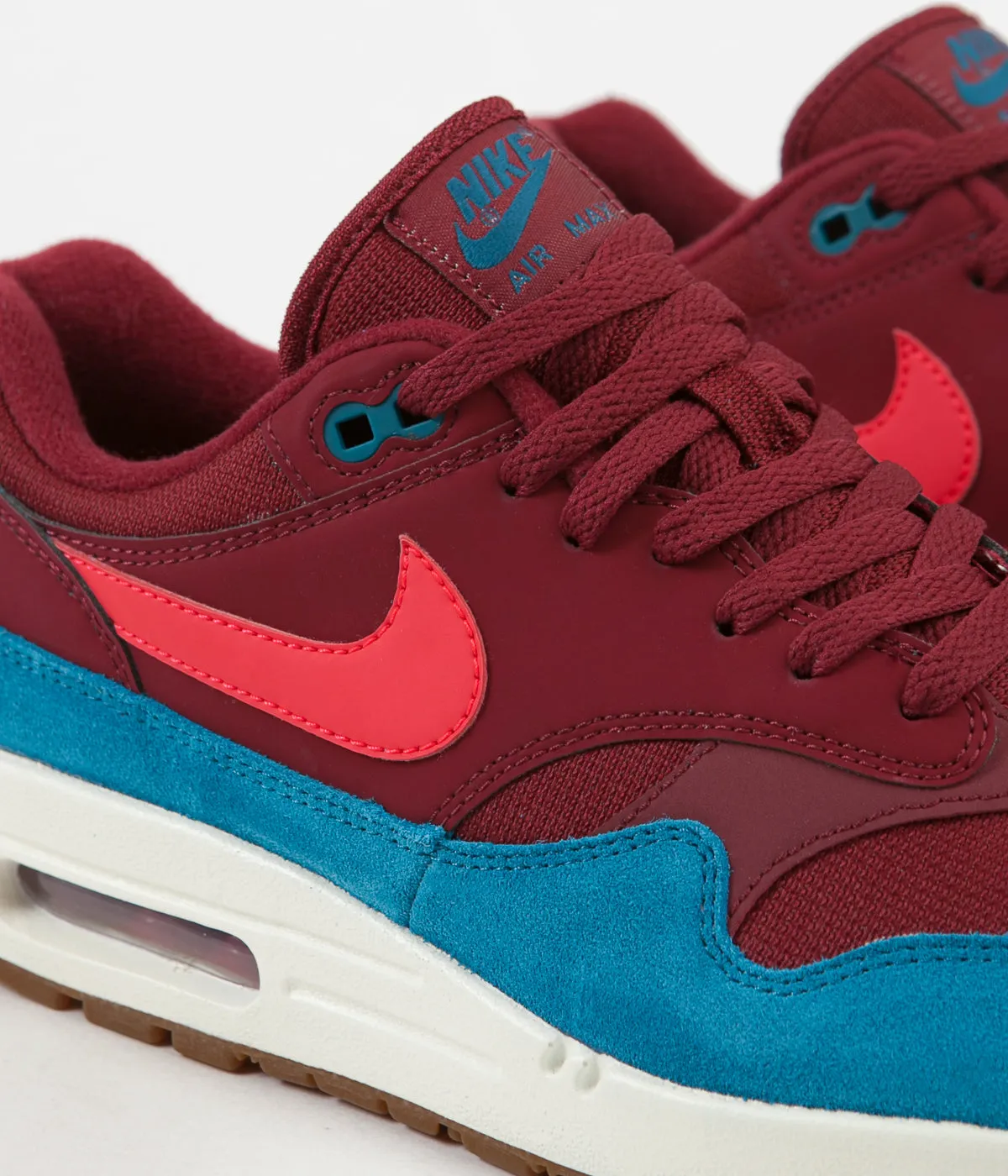 Nike Air Max 1 Shoes - Team Red / Red Orbit - Green Abyss - White