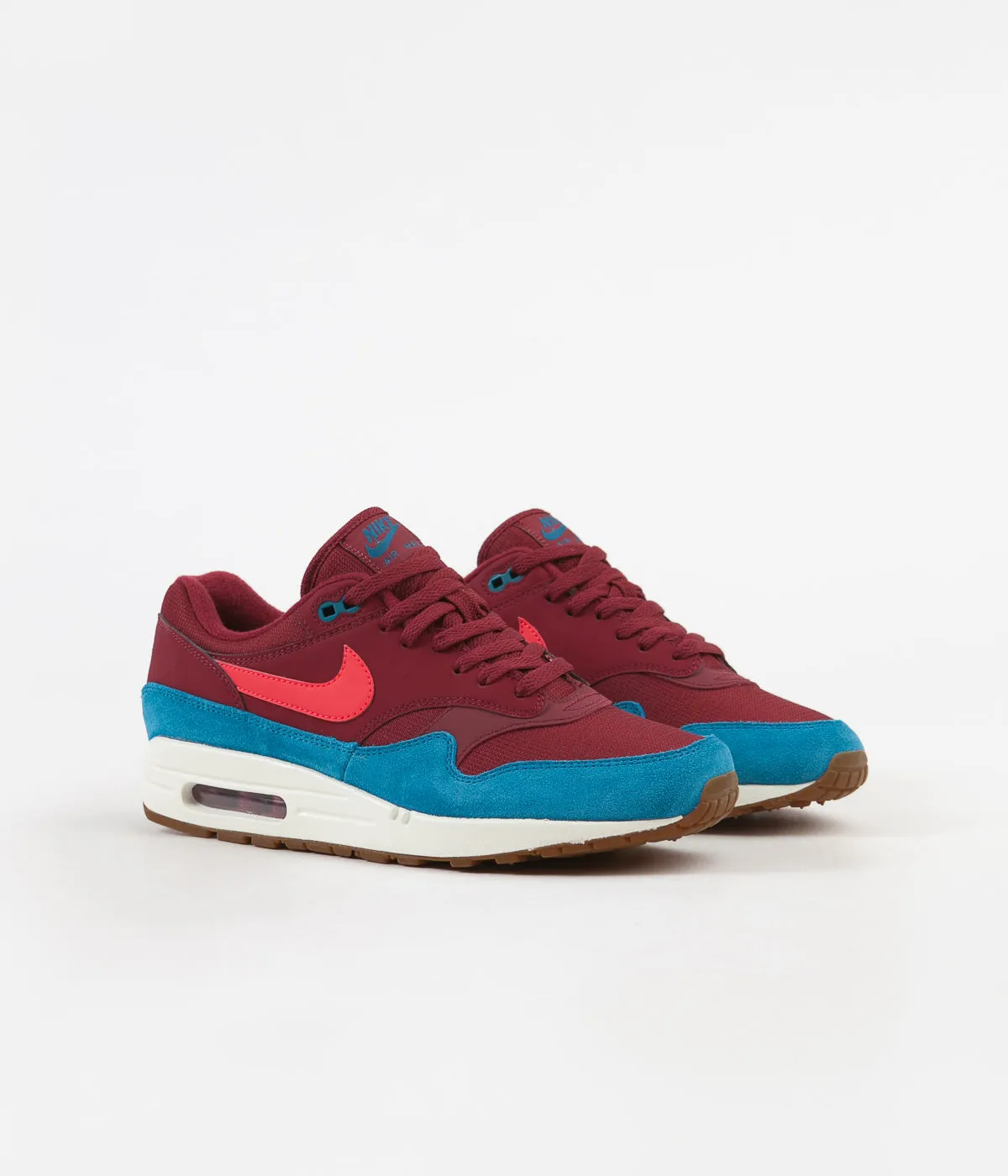 Nike Air Max 1 Shoes - Team Red / Red Orbit - Green Abyss - White