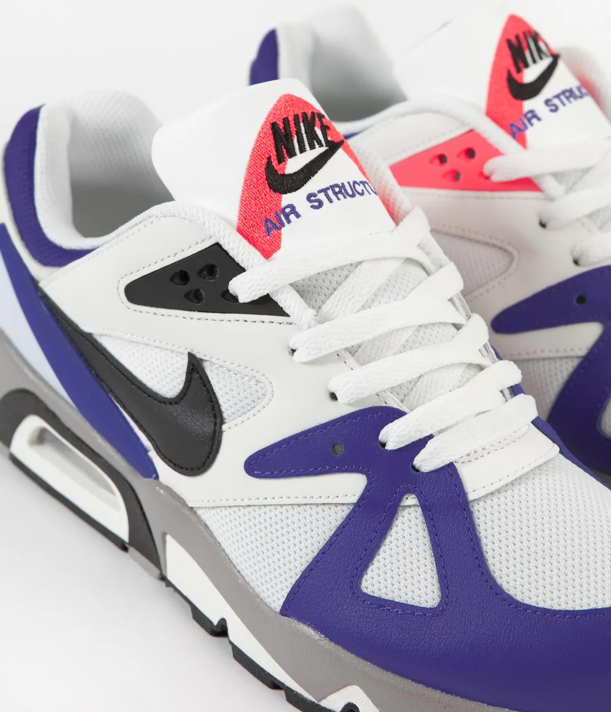 Nike Air Structure Shoes - Metallic Summit White / Black - Persian Violet