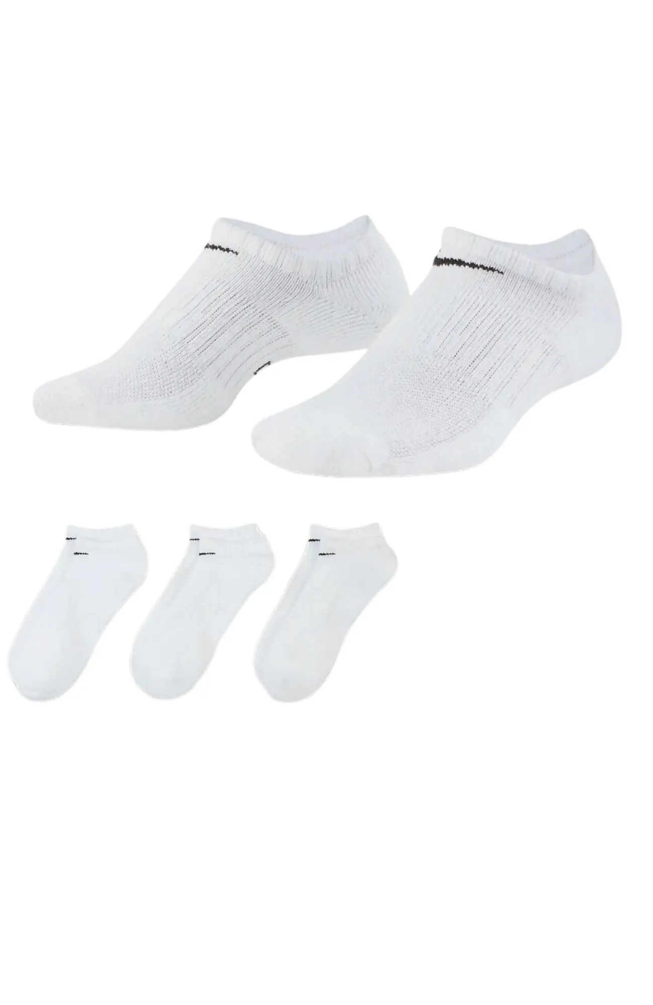 Nike Everyday Cushioned Training No-Show Socks 3 Pairs White