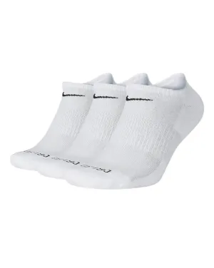 Nike Everyday Plus Cushioned No Show 3 Pack Socks - White