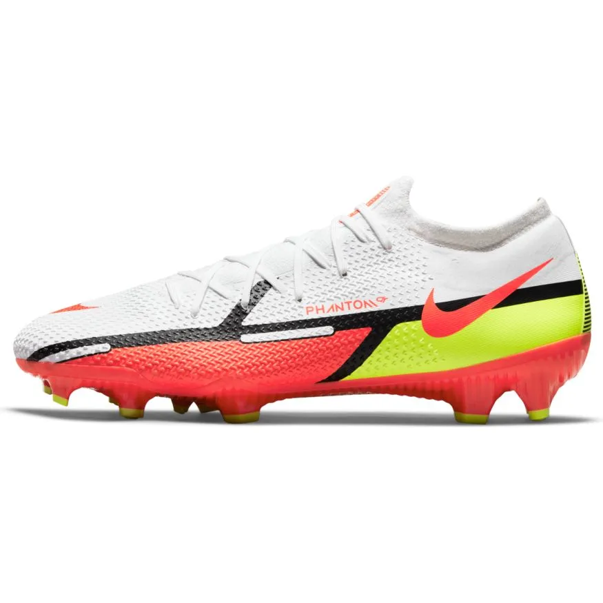 Nike Phantom GT2 Pro FG-WHITE/BRIGHT CRIMSON-VOLT