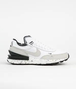 Nike Waffle One Crater Shoes - White / Light Bone - Black - Volt