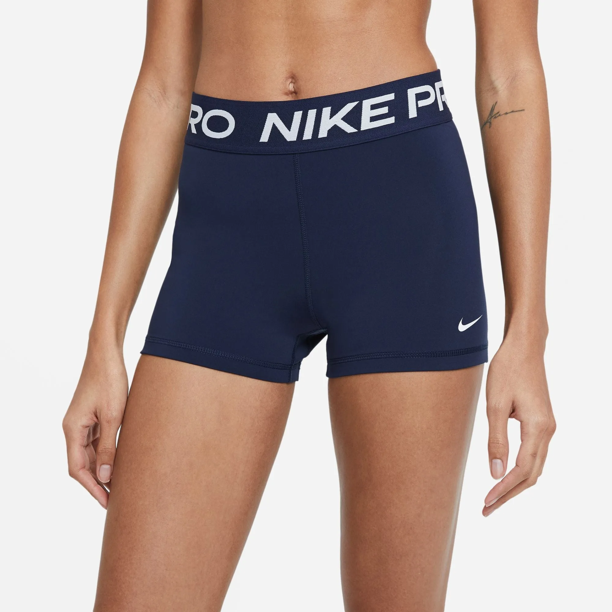 Nike Women's Pro 3 Inch Shorts Obsidian / White