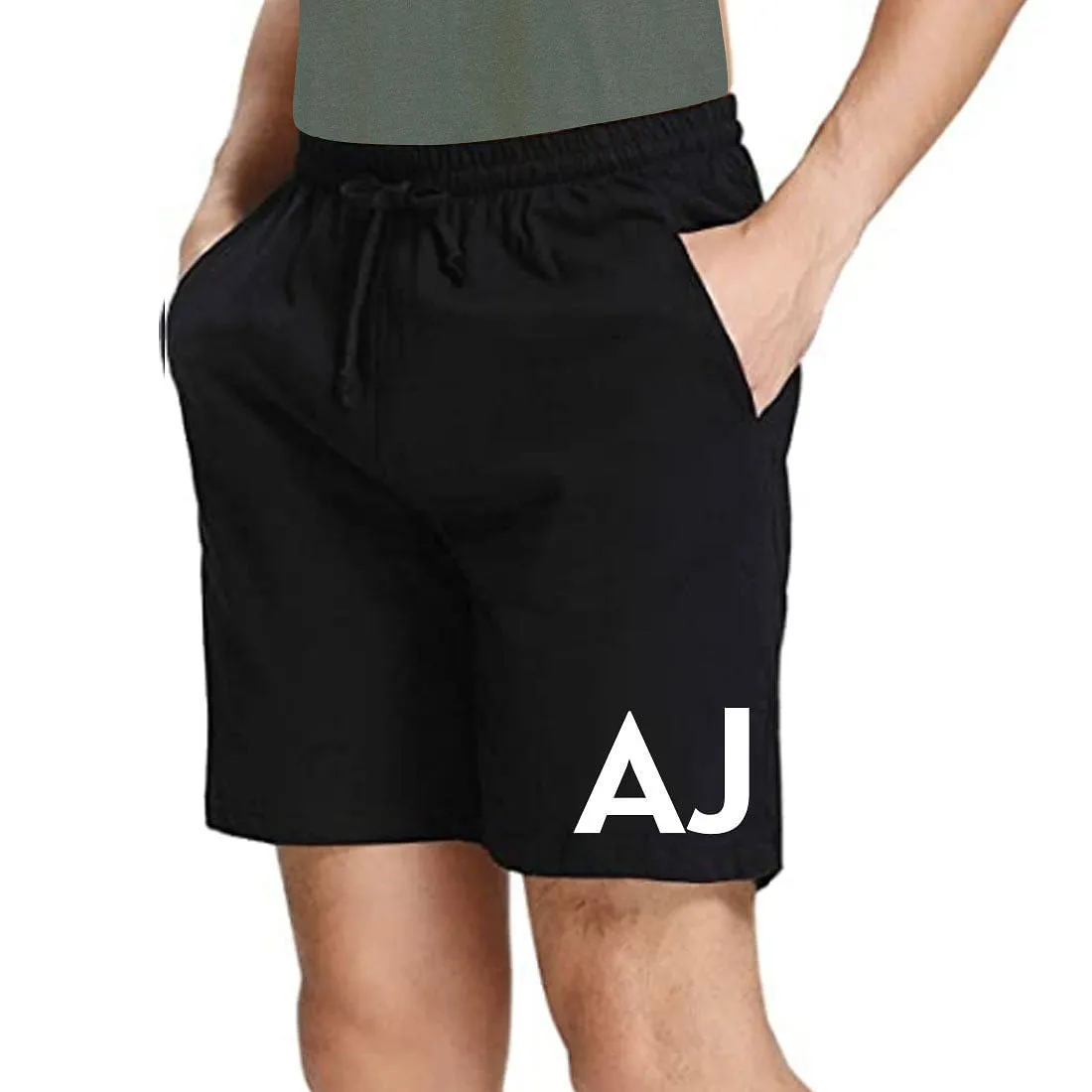 Nutcase Personalized Workout Shorts for Boy Black  Initials