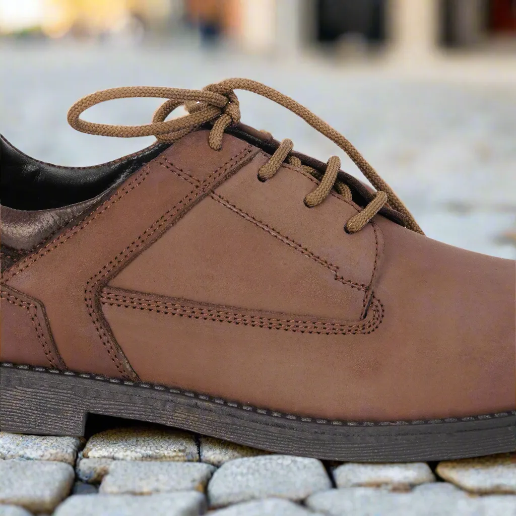 Oily Brown Casual Suede Shoes with extra comfort on back