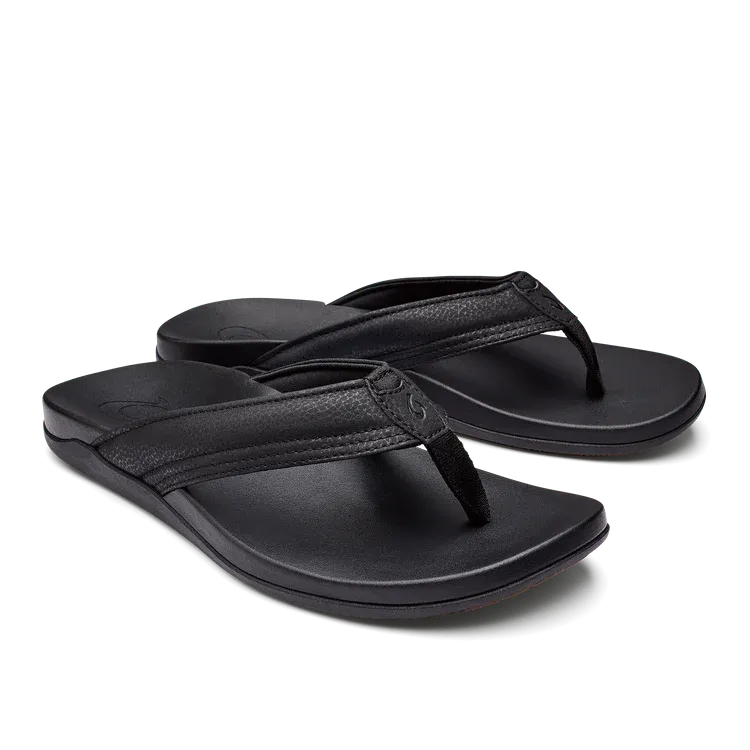 Olukai "Maha" Men's Relief Sandals- Black