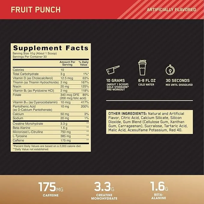 Optimum Nutrition Gold Standard Pre-Workout 330g Fruit Punch