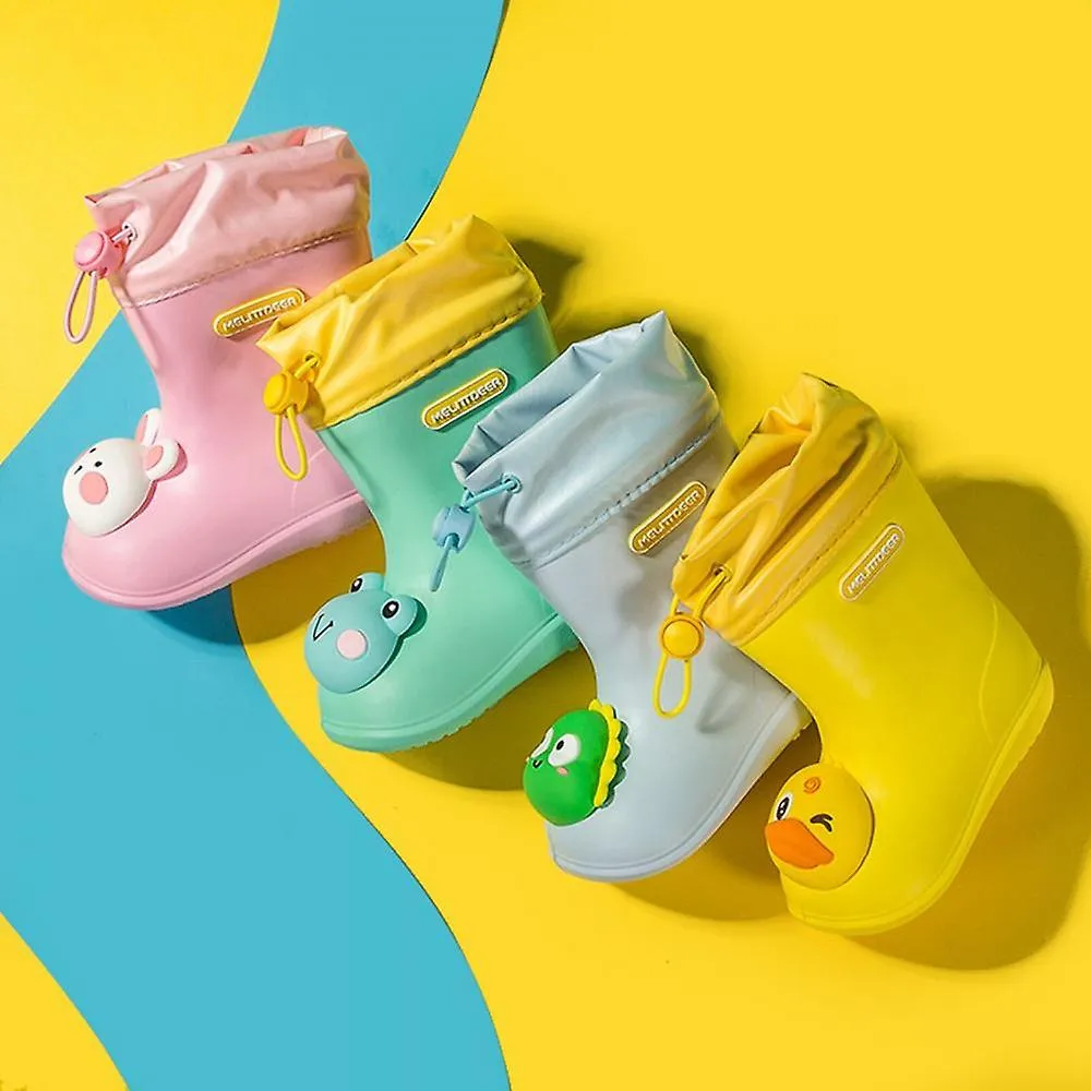 Pink 170Children's Cartoon Pvc Rubber Waterproof Rain Boots Fashion Classic Baby Water Shoes Rabbit Frog Dolls Boys Girls