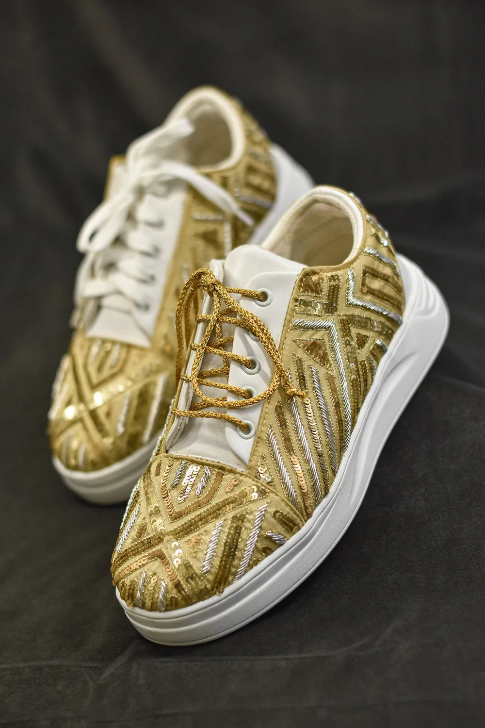 Poly Silk Gold Sneakers