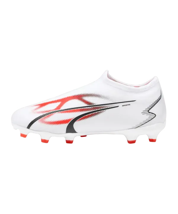 Puma Kid's Ultra Match LL FG/AG-White-Black-Fire Orchid