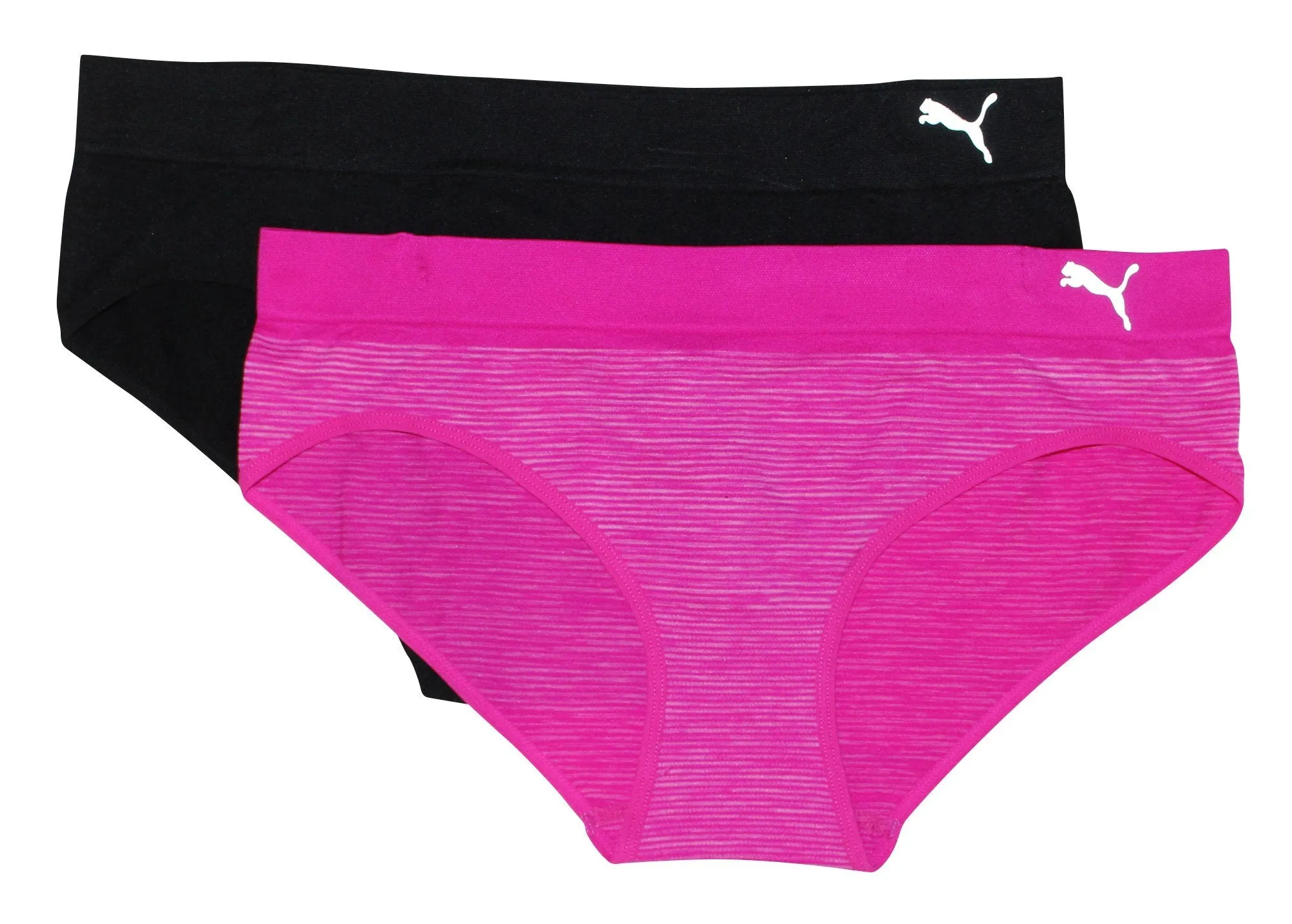 Puma Women's 2-Pack Seamless Super Soft Sport Stretch Bikini Panty