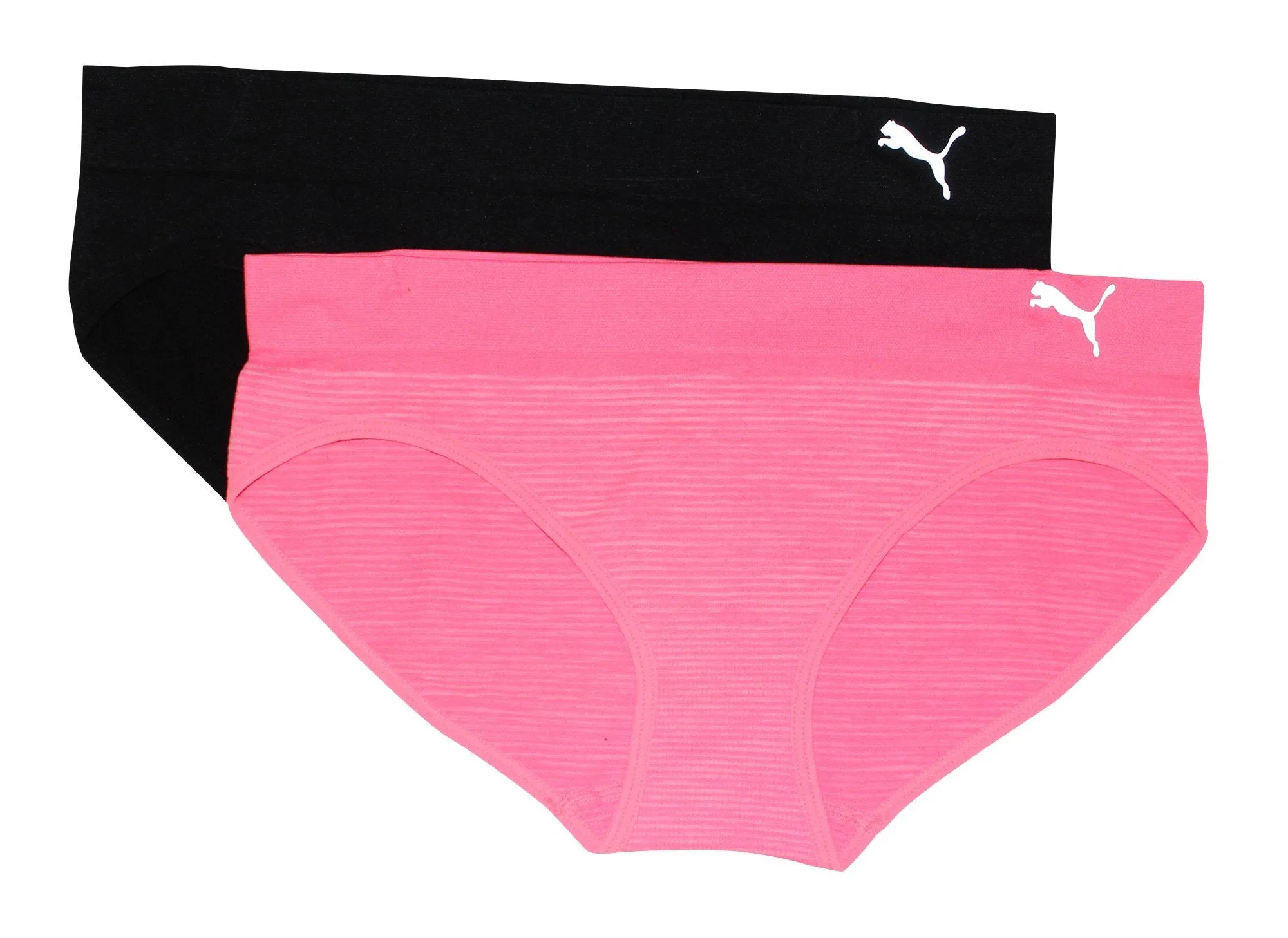 Puma Women's 2-Pack Seamless Super Soft Sport Stretch Bikini Panty