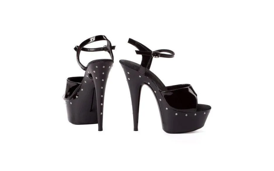 Rhinestone Platform Black 6in