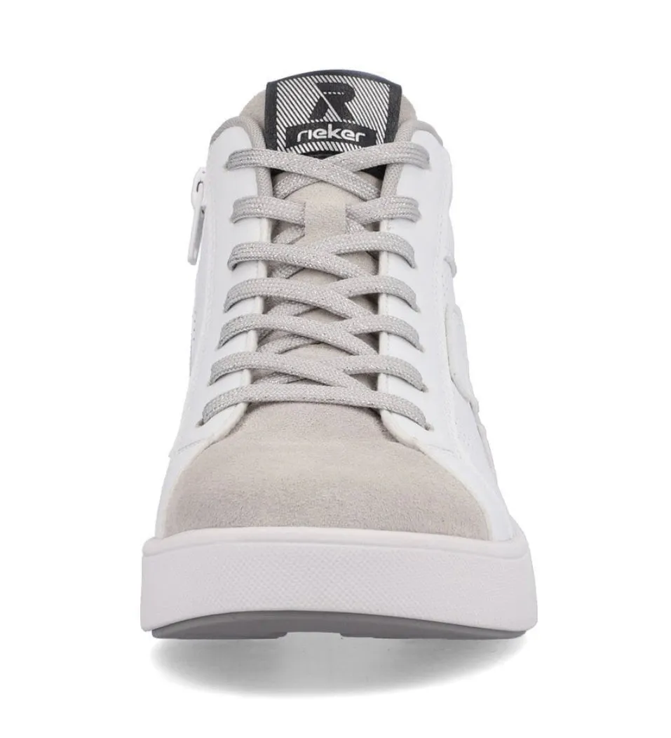 Rieker Evolution 41908-80 Samira Leather White Combination High Top Trainers