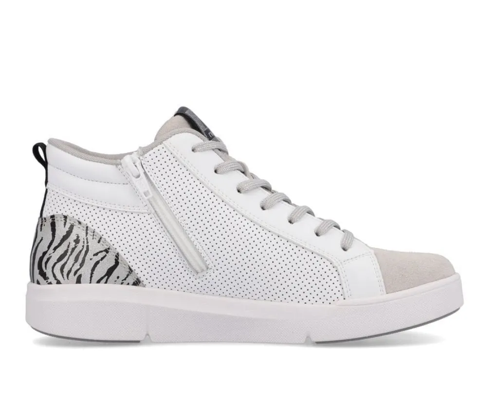 Rieker Evolution 41908-80 Samira Leather White Combination High Top Trainers