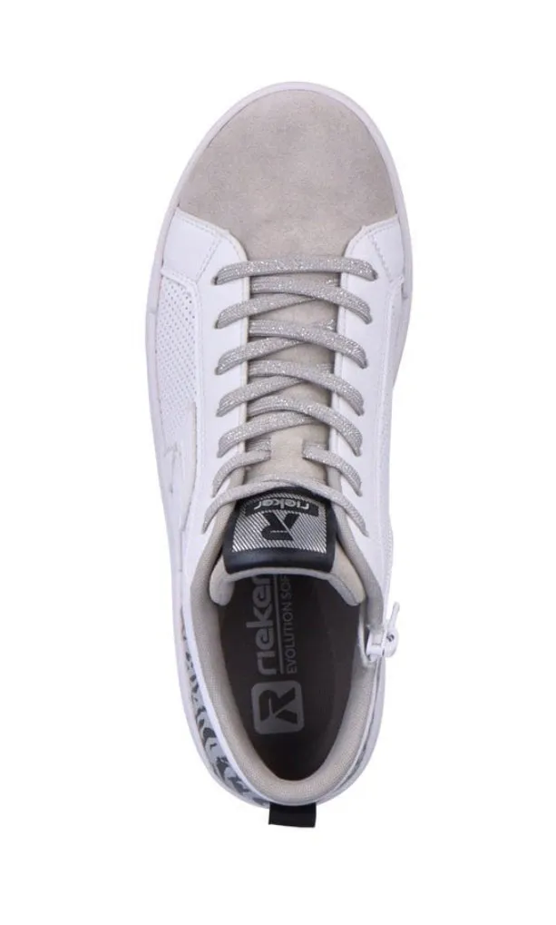 Rieker Evolution 41908-80 Samira Leather White Combination High Top Trainers