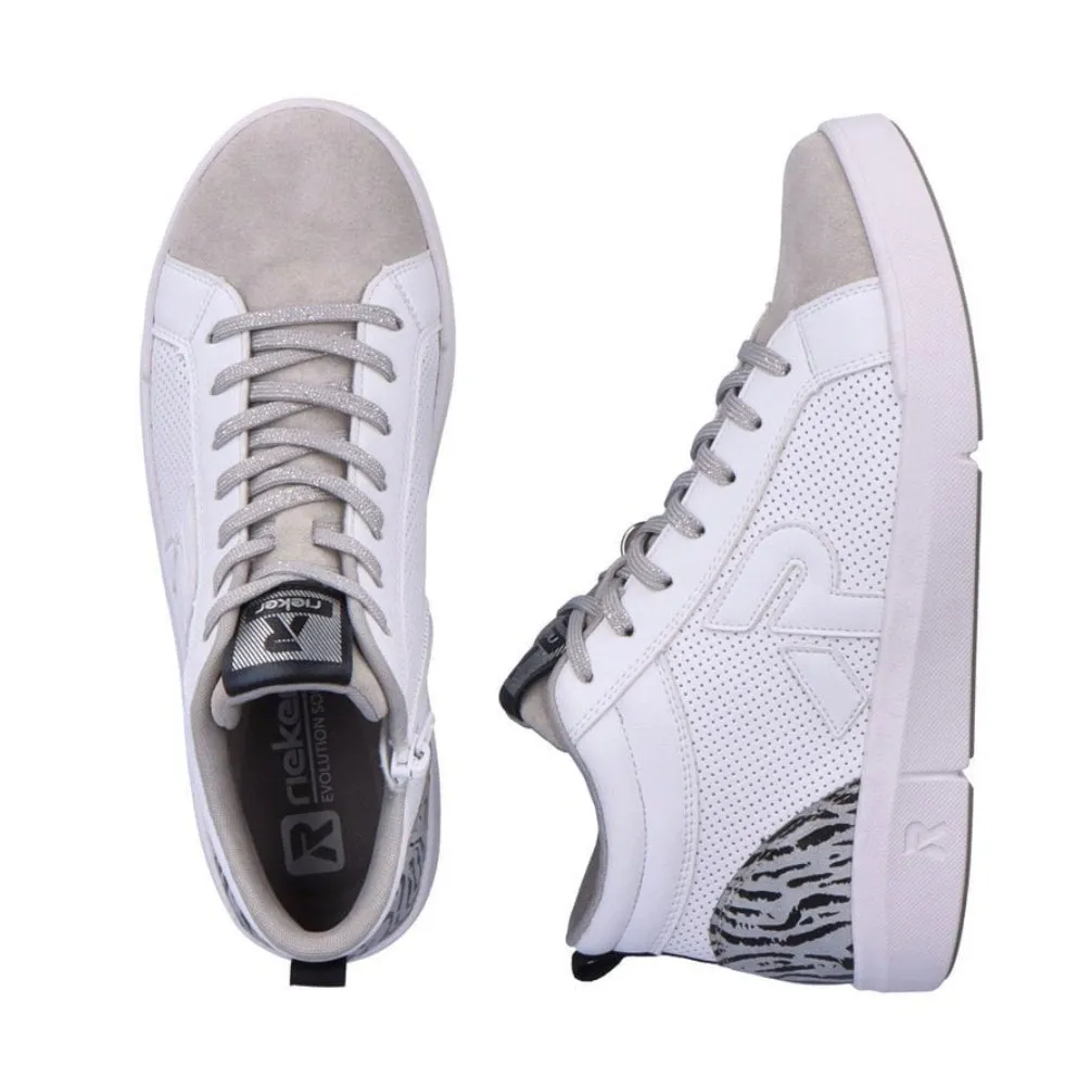 Rieker Evolution 41908-80 Samira Leather White Combination High Top Trainers