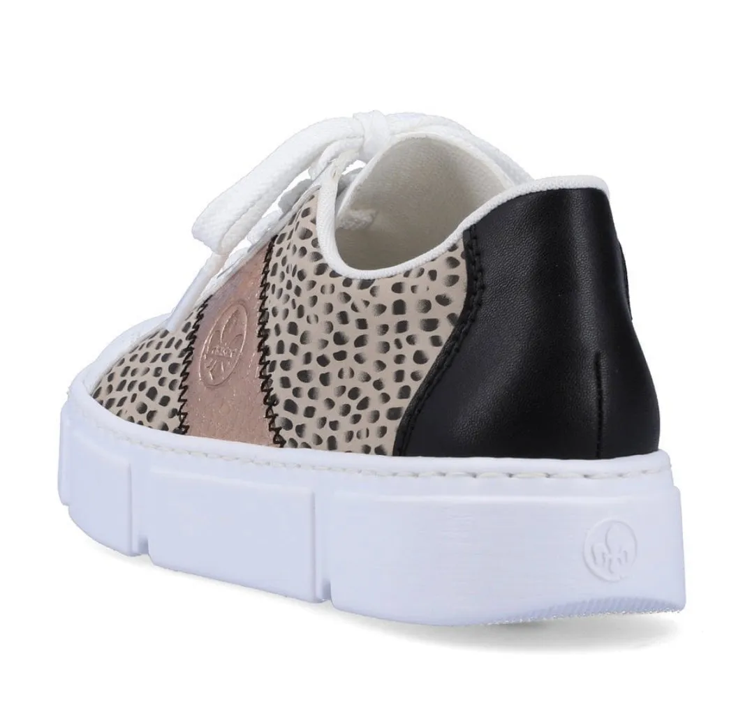 Rieker N5910-90 Alabama Leopard Print Flatform Trainers