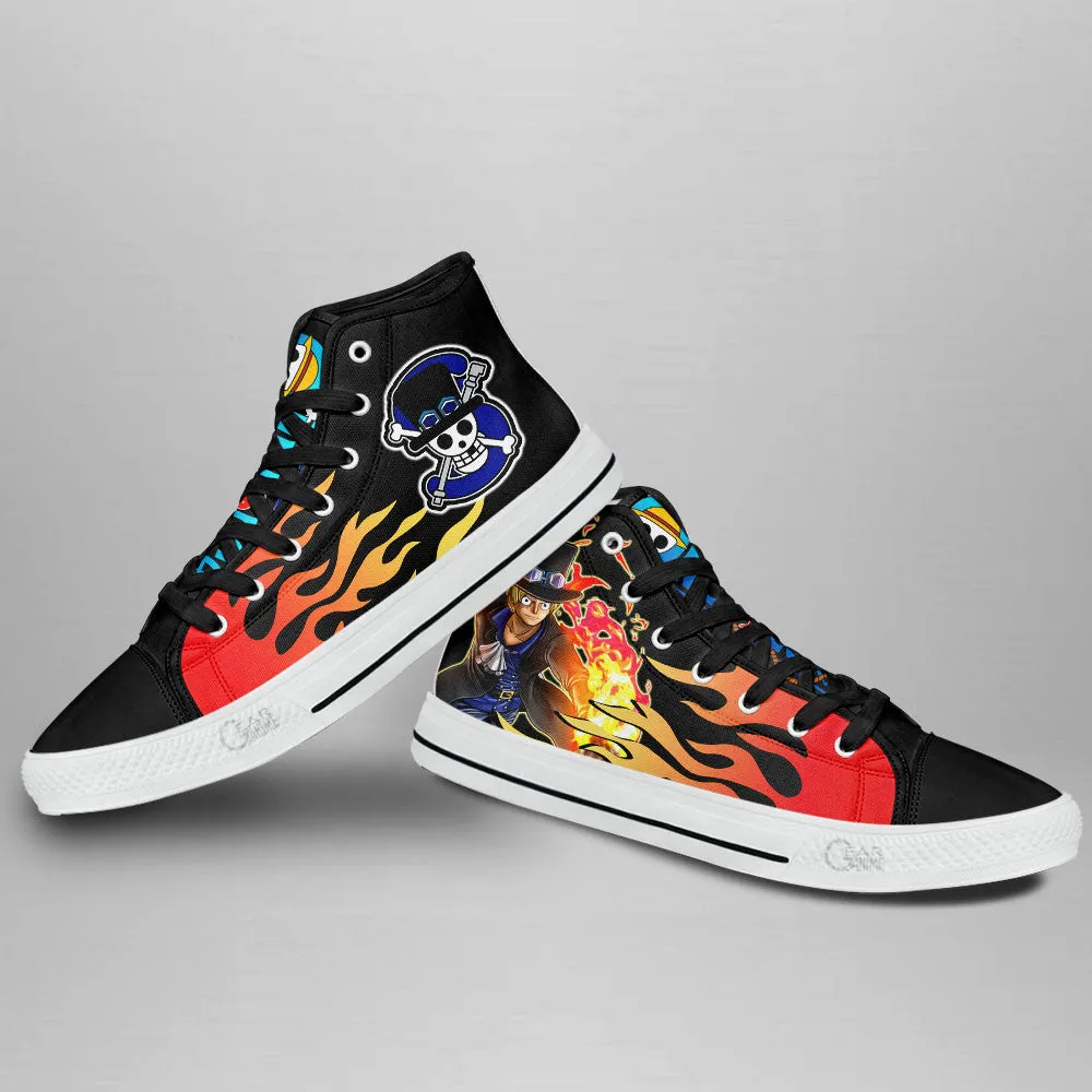 Sabo High Top Shoes Custom OP Sneakers Flame Style