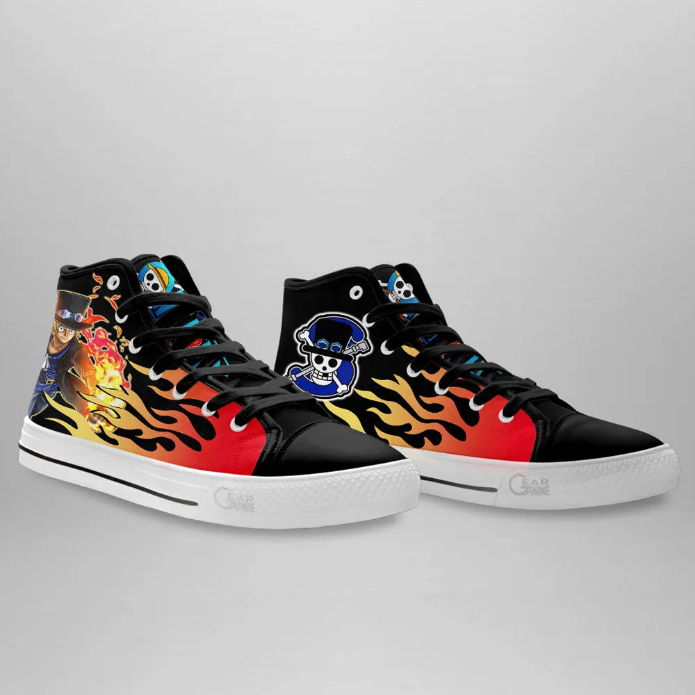 Sabo High Top Shoes Custom OP Sneakers Flame Style