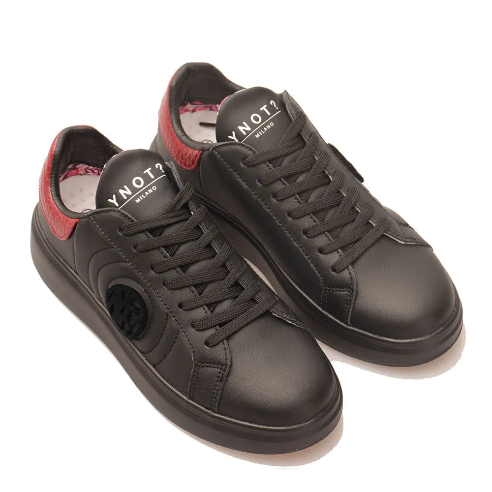 Scarpe Donna Y NOT Sneakers linea Queen Round in Pelle Nera