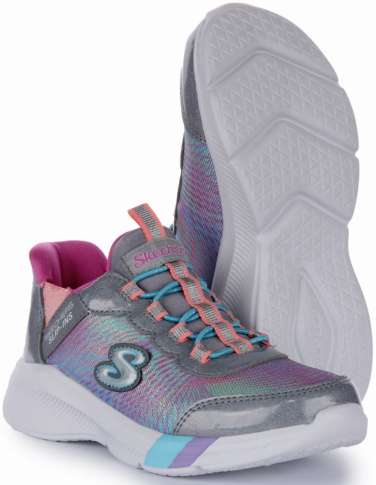 Skechers Dreamy Lites Slip Ins Grey pink For Kids