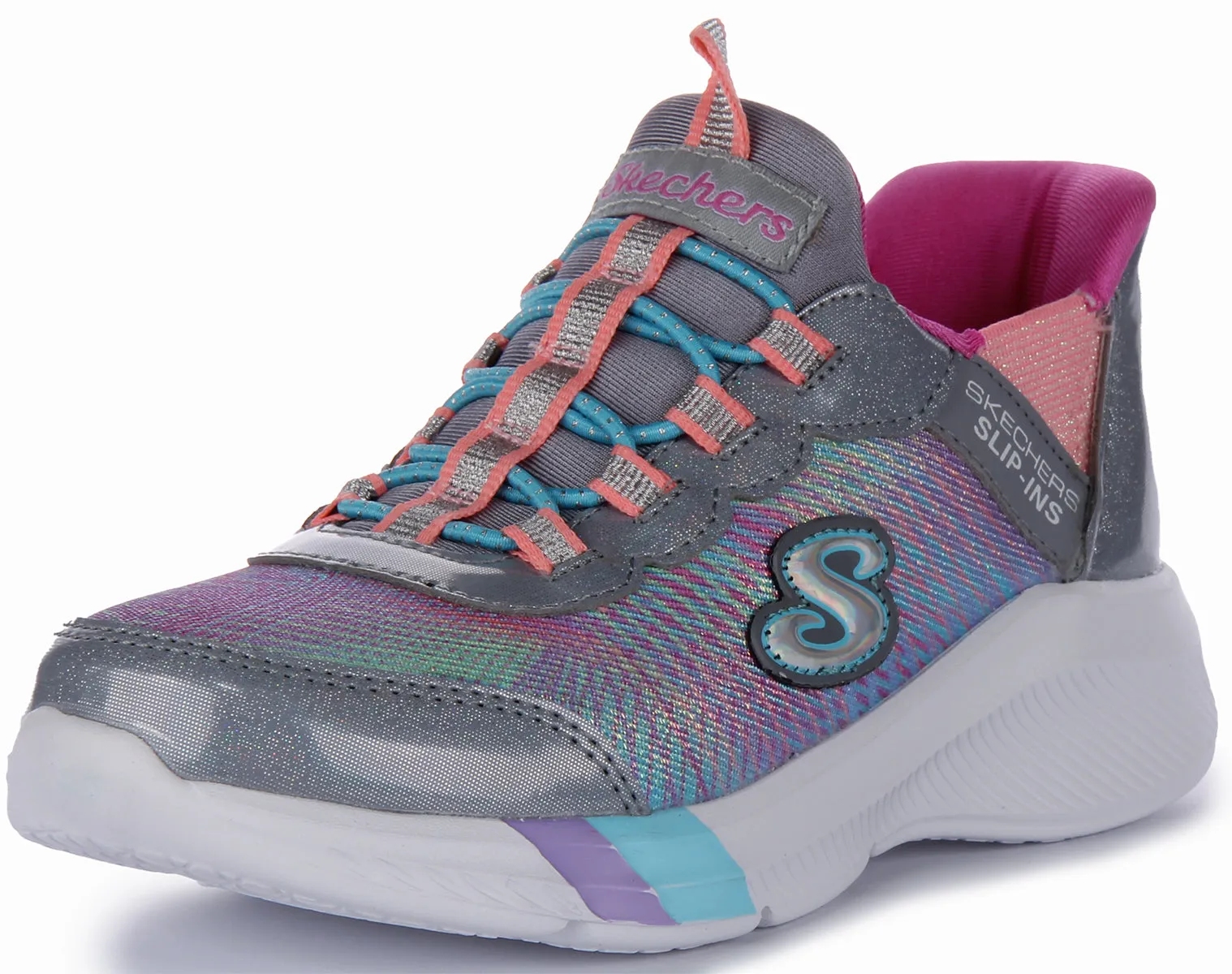 Skechers Dreamy Lites Slip Ins Grey pink For Kids