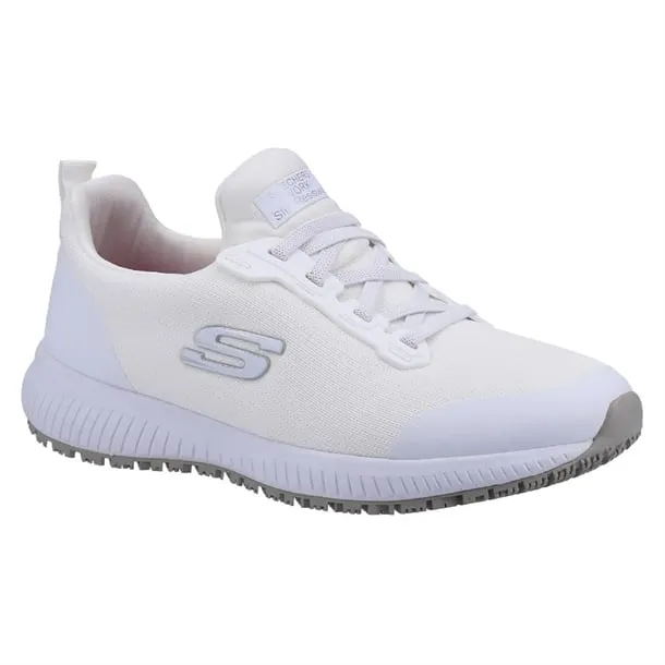 Skechers Womens Slip Resistant Squad Trainers White 40 - BA154-40