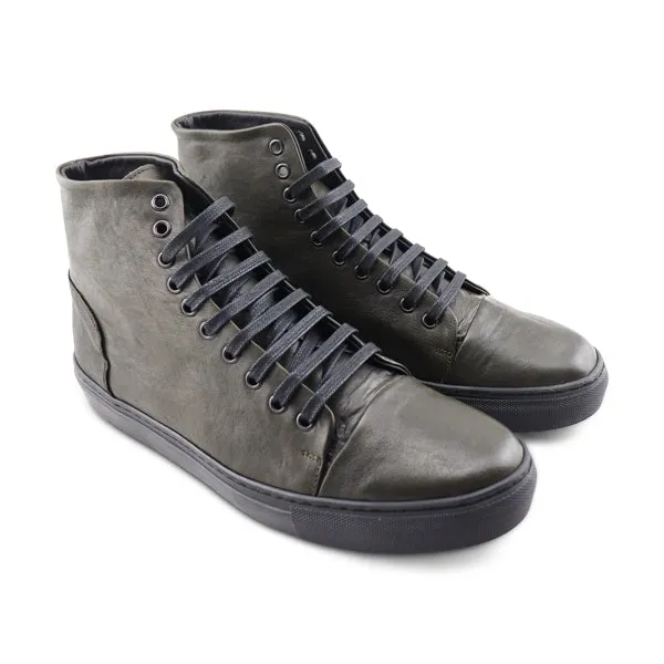 Sneakers alte verdi in pelle