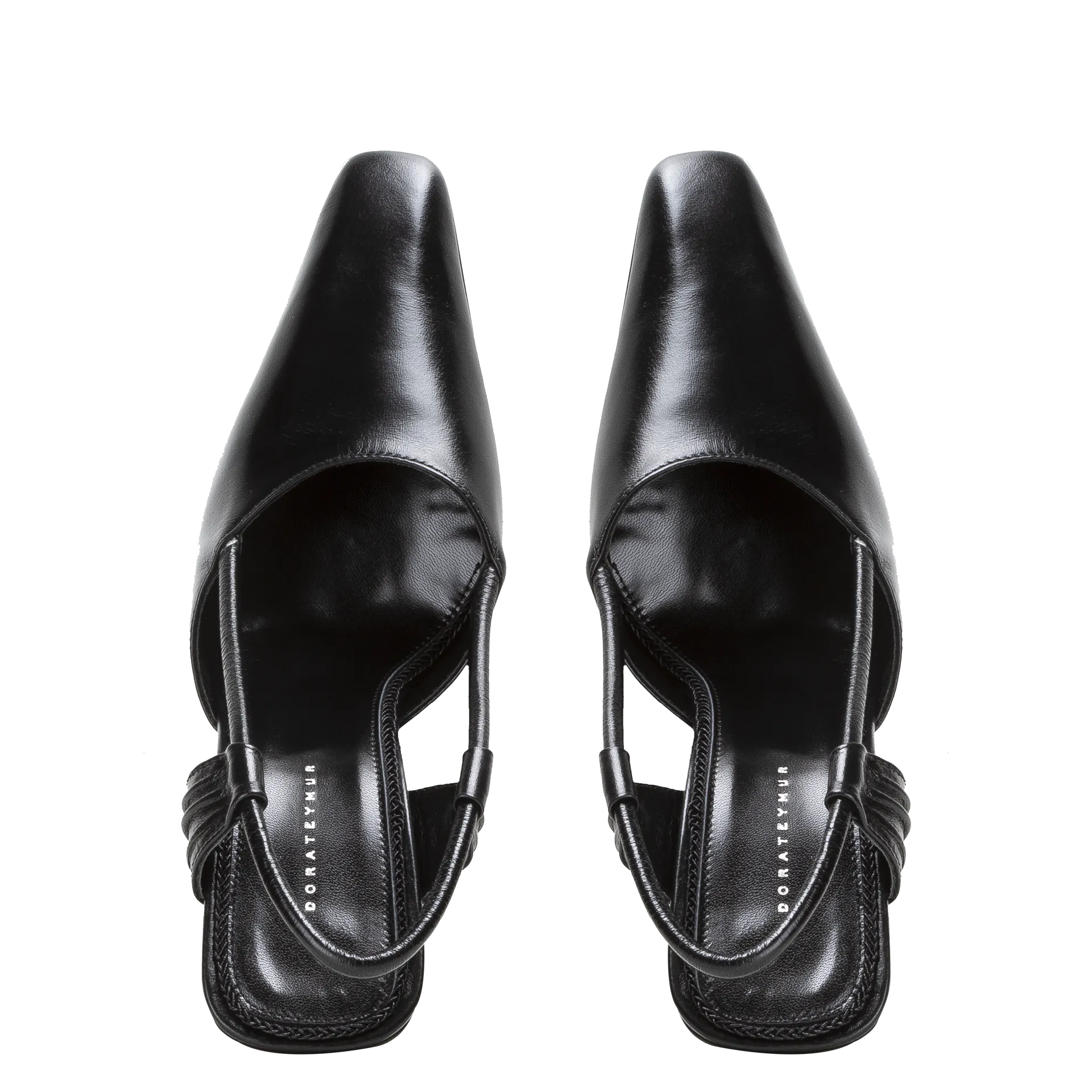 Stainless Slingback — Black Vitelas