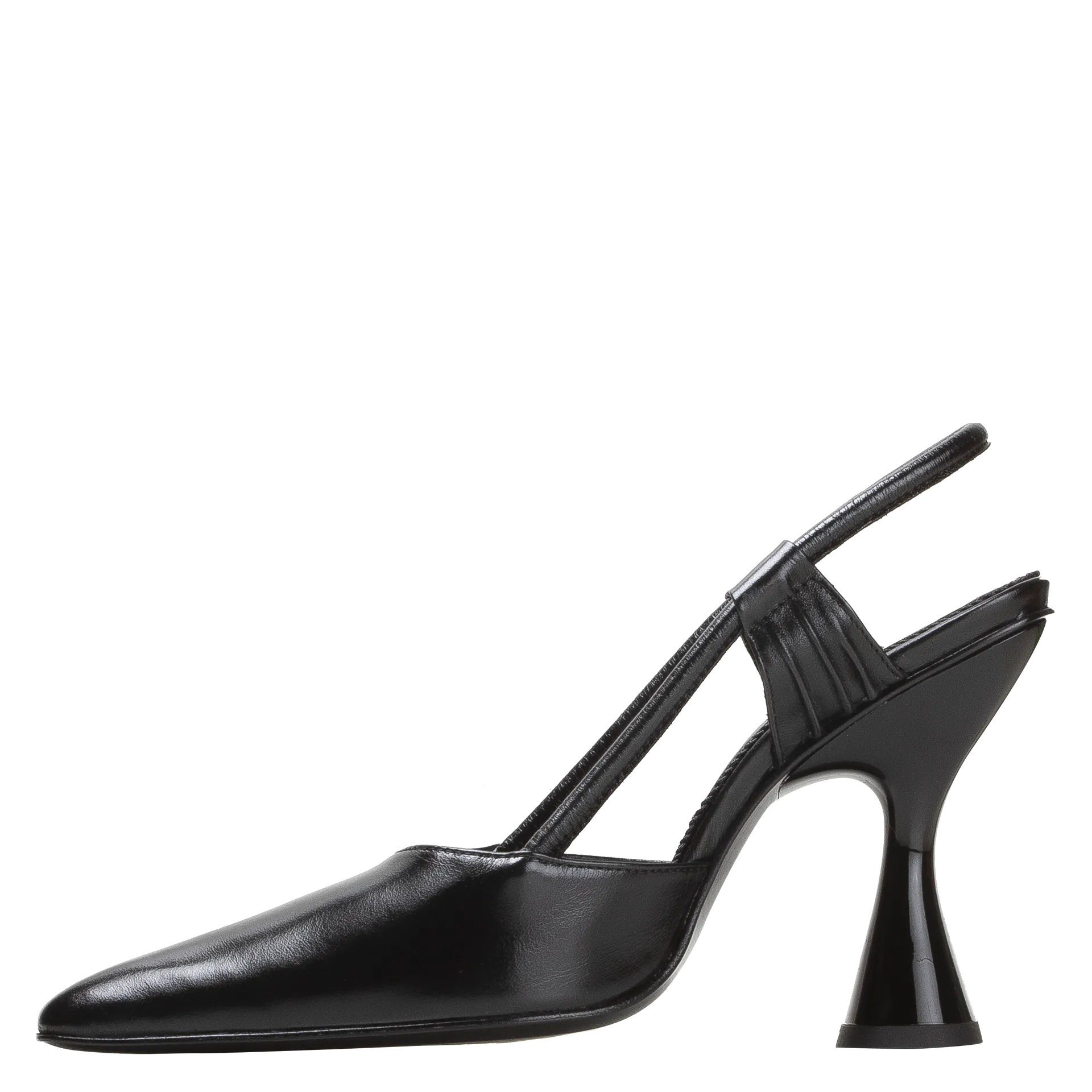 Stainless Slingback — Black Vitelas