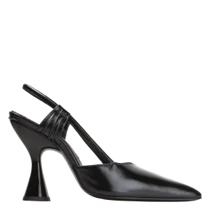 Stainless Slingback — Black Vitelas